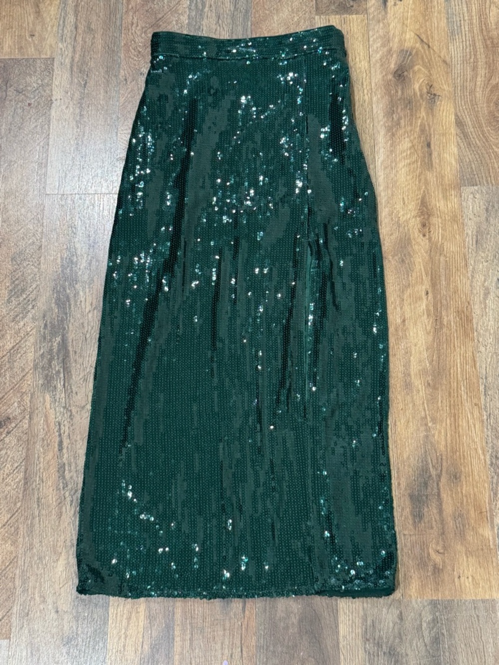 H&M Dark Green Sequin Maxi Skirt